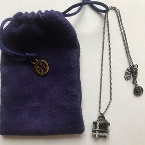 Tory Burch black pendant necklace